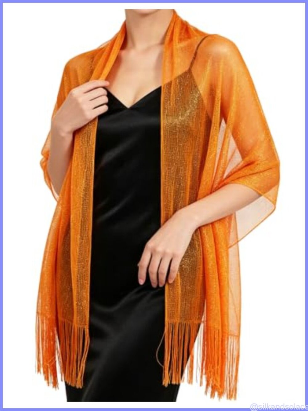 Sparkly Shawl Wrap with Buttons Evening Dress Cover Up with Fringe